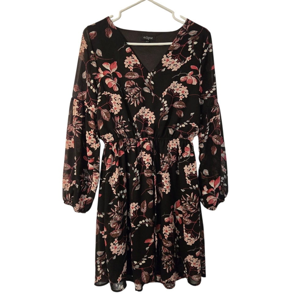 Eclipse Cherry Blossom Long Sleeve Dress Size XS